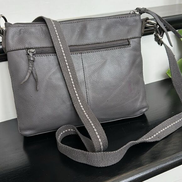 Gray Leather Crossbody Bag - Picture 3 of 9